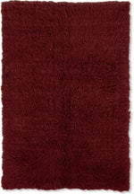 Benzara 6 X 4 Feet Shag Style Latex Free Hand Woven Wool Rug, Burgundy Red