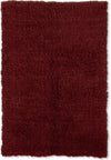 Benzara 7 X 5 Feet Shag Style Latex Free Hand Woven Wool Rug, Burgundy Red
