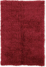 Benzara 6 X 4 Feet Shag Style Latex Free Hand Woven Wool Rug, Red