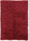 Benzara 10 X 7 Feet Shag Style Latex Free Hand Woven Wool Rug, Red