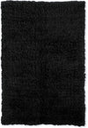Benzara 7 X 5 Feet Shag Style Latex Free Hand Woven Wool Rug, Black