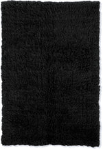 Benzara 9 X 6 Feet Shag Style Latex Free Hand Woven Wool Rug, Black