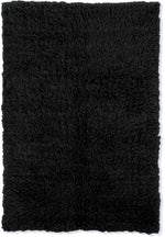 Benzara 10 X 7 Feet Shag Style Latex Free Hand Woven Wool Rug, Black