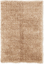 Benzara 7 X 5 Feet Shag Style Latex Free Hand Woven Wool Rug, Beige