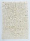 Benzara 6 X 4 Feet Shag Style Latex Free Hand Woven Wool Rug, Cream