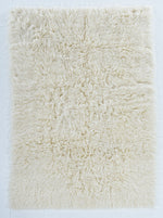 Benzara 6 X 4 Feet Shag Style Latex Free Hand Woven Wool Rug, Cream