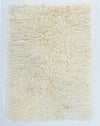Benzara 5 X 3 Feet Shag Style Latex Free Hand Woven Wool Rug, White