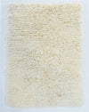 Benzara 7 X 5 Feet Shag Style Latex Free Hand Woven Wool Rug, White
