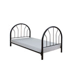 Benzara Metal Twin Headboard and Footboard with Curved Spindles, Black