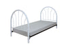 Benzara Metal Twin Headboard and Footboard with Curved Spindles, White