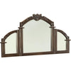 Benzara Wooden Vanity Mirror with Tri Panelled Foldable Design, Oak Brown