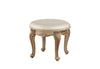 Benzara Padded Leatherette Vanity Stool with Queen Anne Legs, Gold