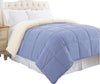 Genoa Twin Size Box Quilted Reversible Comforter The Urban Port, Blue and Cream