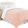 Genoa Twin Size Box Quilted Reversible Comforter The Urban Port, White and Pink