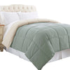 Genoa Queen Size Box Quilted Reversible Comforter The Urban Port, Gray and Beige
