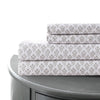 Venice 4 Piece Full Size Damask Sheet Set The Urban Port, White and Gray