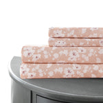 Venice 4 Piece Wax Flower Print California King Sheet Set with The Urban Port, Pink