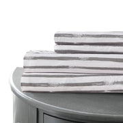 Venice 4 Piece California King Paintbrush Sheet Set The Urban Port, White and Gray