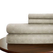 Melun 4 Piece California King Geo Pattern Sheet Set The Urban Port, Brown and White