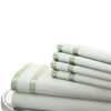 Lille 6 Piece Full Size Sheet Set with Double Satin Band The Urban Port, Green