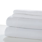 Fano 4 Piece Full Size Sheet Set with Embroidered Hem The Urban Port, White