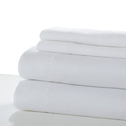 Fano 4 Piece Full Size Sheet Set with Embroidered Hem The Urban Port, White