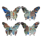 Benzara Butterfly Wall decor with Exotic Animal Print, Set of 4, Multicolor