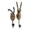 Benzara Metal Sheep Head Hangers with Crystal Ball At Base, Set of 2, Gold