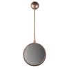 Benzara Metal Frame Round Wall Mirror with Attached Rope Hanging,Small, Copper
