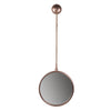 Benzara Metal Frame Round Wall Mirror with Attached Rope Hanging,Medium,Copper