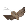 Benzara Teak Butterfly decor with Two Attached Rope Hangings, Small, Brown