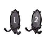 Benzara Iron Prong Coat Hook with Dual Hanging Angles, Set of 2, Black