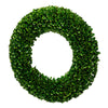 Benzara Round Faux Boxwood Plastic Wreath for Decoration, Green