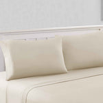 The Urban Port Bezons 4 Piece King Size Microfiber Sheet Set with 1800 Thread Count, Cream