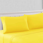 The Urban Port Bezons 4 Piece King Size Microfiber Sheet Set with 1800 Thread Count, Yellow