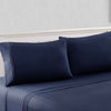 The Urban Port Bezons 4 Piece California King Microfiber Sheet Set with 1800 Thread Count, Navy Blue