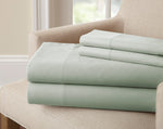 The Urban Port Sassuolo 4 Piece Bamboo Rich Queen Size Sheet Set with 220 Thread Count, Sage Green