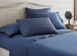Dunkirk 6 Piece King Size Chambray Denim Sheet Set with The Urban Port,Gray and White