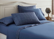 Dunkirk 6 Piece California King Chambray Denim Sheet Set with The Urban Port, Blue