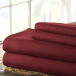  The Urban Port BM202410 Lanester 4 Piece King Size Sheet Set, Red