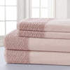 Le Mans 4 Piece King Size Microfiber Sheet Set with Crystal Lace The Urban Port, Pink