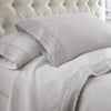 Udine 4 Piece King Size Microfiber Sheet Set with Crochet Lace The Urban Port, Gray