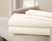 The Urban Port Sassuolo 4 Piece Bamboo Rich King Size Sheet Set with 220 Thread Count, White