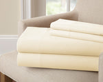 The Urban Port Sassuolo 4 Piece Bamboo Rich King Size Sheet Set with 220 Thread Count, Cream