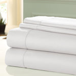 Nancy 4 Piece 1200 Thread Count Twin Size Cotton Sheet Set The Urban Port, White