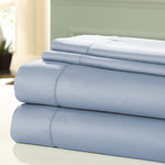 Nancy 4 Piece 1200 Thread Count Full Size Cotton Sheet Set The Urban Port, Light Blue
