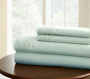 Asti 4 Piece 1000 Thread Count Pintuck Hem Full Size Sheet Set The Urban Port, Blue