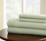 Asti 4 Piece 1000 Thread Count Pintuck Hem Queen Size Sheet Set The Urban Port, Green