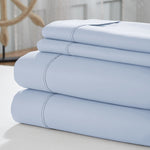 Como 4 Piece 1800 Thread Count Full Size Cotton Sheet Set The Urban Port, Light Blue