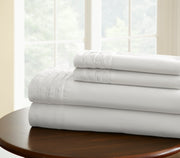 Asti 4 Piece Pintuck Hem California King Size Cotton Sheet Set The Urban Port, White